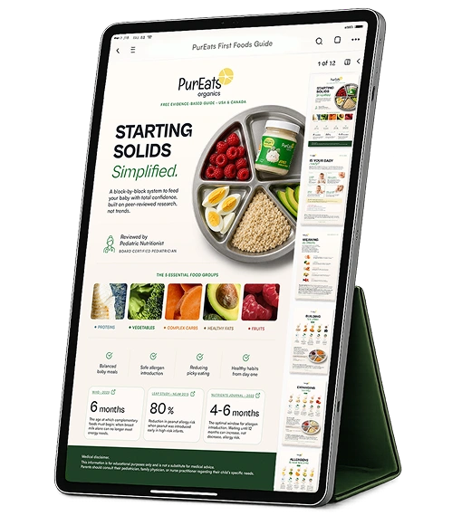 PurEats Starting Solids Simplified guide on tablet